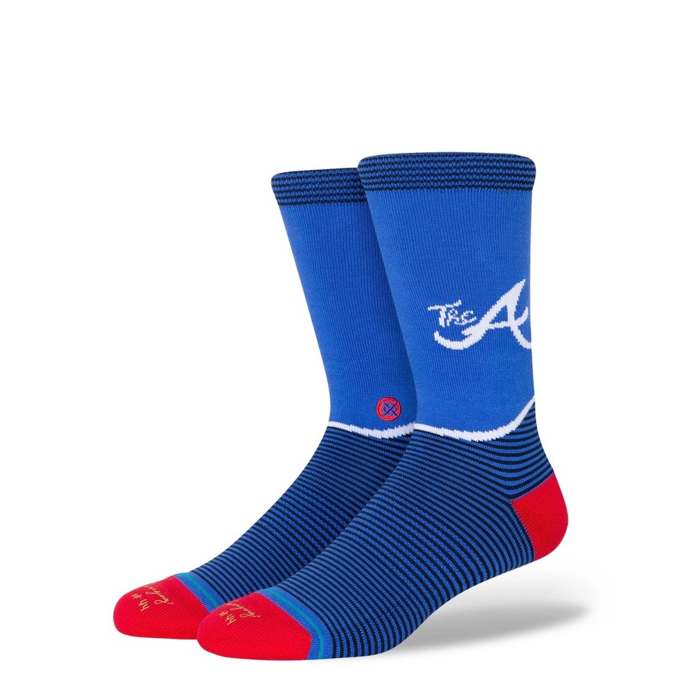 Stance MLB Atlanta Braves CC Crew Socks Mens Large 9-13 Blue Red New